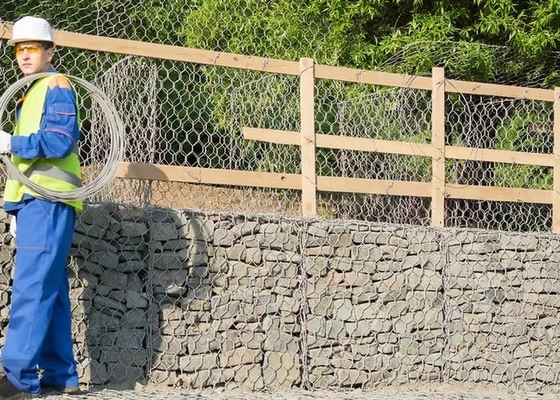 Heavy Galvanized Wire Mesh Gabion Box Customized Length Width Height Dams Scour Protection